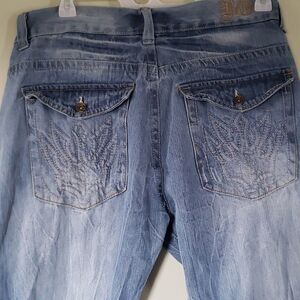 BLUE GEAR Mens Ripped Distressed Designer Jeans 36 x 32